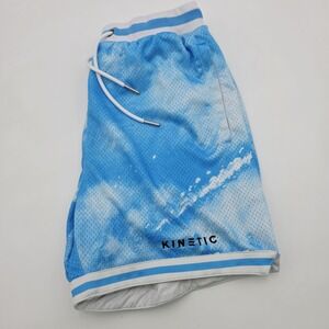 Kinetic Kings Men's Medium Blue Sky Dye Shorts Elastic Waist Pockets Drawstring